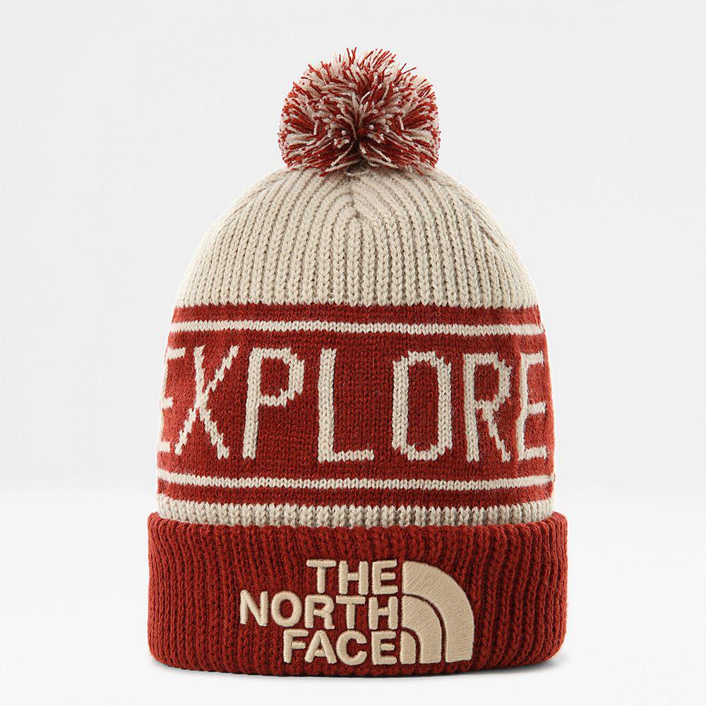 The North Face Retro Tnf Pom Ανδρικα Σκουφοσ - Κοκκινα (LDXS53104)